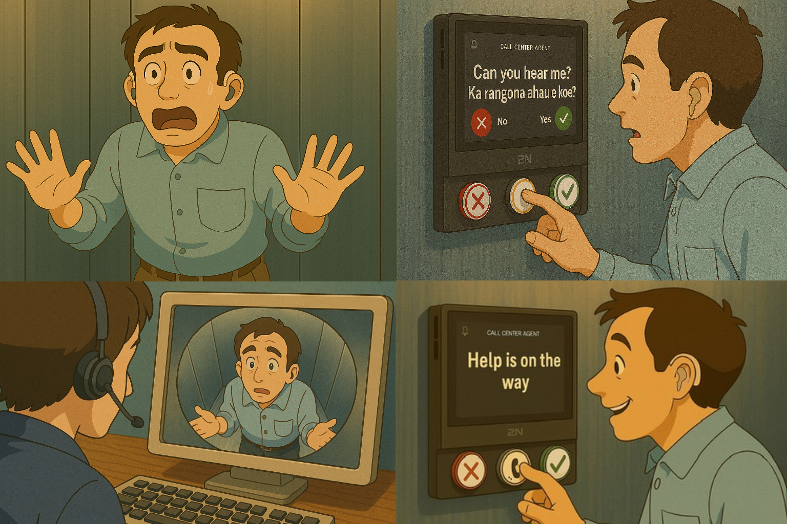 How can a Deaf person trapped in a lift make an emergency call?